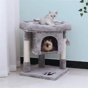 img 3 attached to Premium Cat Tree House Condo with Sisal Scratching Posts, Plush 🐱 Perch, Kitty Tower Furniture Bed - Complete Cat Activity Center and Playhouse