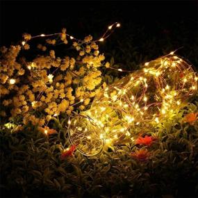 img 3 attached to Outdoor Mini LED Fairy Lights - 4 Pack Dewdrop Battery Operated Lights with Waterproof Battery Box, 30 🏞️ LEDs, 10 Feet Long - Ideal for Wedding, Christmas, Holiday Decor - 6 Hours ON/18 Hours OFF (Warm White)