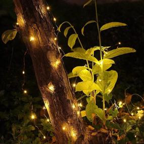 img 1 attached to Outdoor Mini LED Fairy Lights - 4 Pack Dewdrop Battery Operated Lights with Waterproof Battery Box, 30 🏞️ LEDs, 10 Feet Long - Ideal for Wedding, Christmas, Holiday Decor - 6 Hours ON/18 Hours OFF (Warm White)