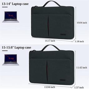 img 1 attached to 💧 Waterproof Laptop Sleeve Case 13-14 Inch with Portable Handle - 360 Protective Laptop Briefcase Bag for 13" MacBook Air/Pro, Acer/ASUS/HP/Lenovo/Dell Notebook - Dark Gray