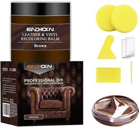 img 4 attached to 🛋️ Revive Your Interiors with Endhokn 200ml Brown Leather Vinyl Recoloring Repair Kit - Effortlessly Fix Cracked, Faded, and Worn Colors on Car Seats, Sofas, and Leather Products