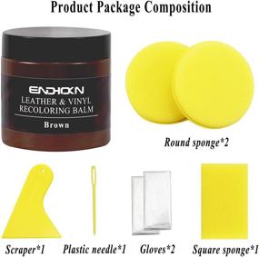 img 1 attached to 🛋️ Revive Your Interiors with Endhokn 200ml Brown Leather Vinyl Recoloring Repair Kit - Effortlessly Fix Cracked, Faded, and Worn Colors on Car Seats, Sofas, and Leather Products