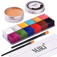 🎨 professional 12-color face body paint oil with brushes for art theater, halloween, parties, and cosplay logo