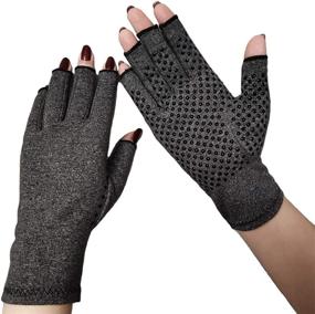 img 4 attached to 🧤 Fingerless Compression Arthritis Gloves with Grip for Effective Arthritis Relief