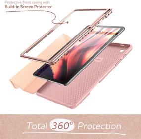 img 3 attached to 📱 SURITCH Case: Samsung Galaxy Tab S6 Lite 10.4" - Full Body Smart Cover with Screen Protector, Pencil Holder, and Trifold Stand - Rose Gold