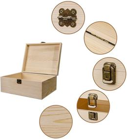 img 1 attached to Deloky Set of 4 Unfinished Wood Boxes - 4 Assorted Sizes with Hinged Lid and Locking Clasp - DIY Storage Pine Boxes for Crafts, Art, Jewelry, and Home Organization (4pcs)