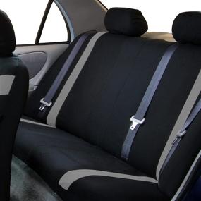 img 2 attached to FH Group Gray FB054GRAY115 Cosmopolitan Flat Cloth Seat Cover (Airbag Ready Split Bench Full Set)