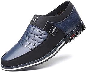 img 4 attached to Timeless Elegance and Comfort: Men's Driving Leather Classic Lightweight Business Loafers & Slip-Ons