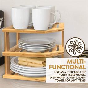 img 3 attached to 🎍 Bamboo 3-Tier Corner Shelf Storage Organizer: The Perfect Solution for Kitchen Countertop, Cabinet, and Pantry Organization!