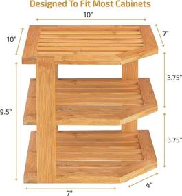 img 2 attached to 🎍 Bamboo 3-Tier Corner Shelf Storage Organizer: The Perfect Solution for Kitchen Countertop, Cabinet, and Pantry Organization!