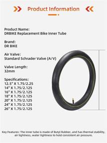 img 3 attached to 🚲 DRBIKE Replacement Inner Tube for Kids Bike & Mountain Bike (12"-26"), Solid Tire Tube with 32mm Schrader Valve - 1 Pack