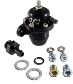 img 3 attached to 🔧 Black Adjustable High Volume Fuel Pressure Regulator - AEM 25-300BK