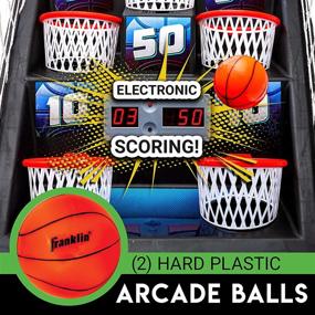 img 2 attached to Franklin Sports Anywhere Basketball Arcade Game: Tabletop Shootout for Indoor Fun with Kids Game Room - Electronic Basketball Game