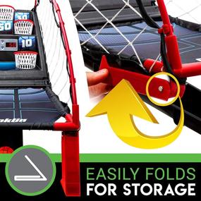 img 3 attached to Franklin Sports Anywhere Basketball Arcade Game: Tabletop Shootout for Indoor Fun with Kids Game Room - Electronic Basketball Game