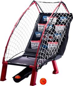 img 4 attached to Franklin Sports Anywhere Basketball Arcade Game: Tabletop Shootout for Indoor Fun with Kids Game Room - Electronic Basketball Game
