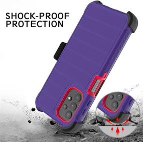 img 2 attached to 📱 Leptech Galaxy A32 5G Purple Case + TPU Screen Protector | Holster Series Full Body Heavy Duty Armor Protective Phone Cover with Kickstand Belt Clip Case for Samsung Galaxy A32 5G 6.5