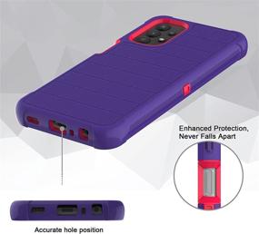 img 3 attached to 📱 Leptech Galaxy A32 5G Purple Case + TPU Screen Protector | Holster Series Full Body Heavy Duty Armor Protective Phone Cover with Kickstand Belt Clip Case for Samsung Galaxy A32 5G 6.5