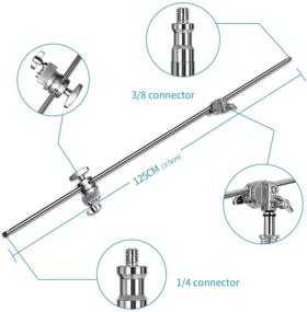 img 2 attached to SH Photography Light Stands: Heavy Duty C Stand with Stainless Steel Adjustable Stand & 4.1ft Holding Arm - Ideal for Reflectors, Monolights, Softboxs