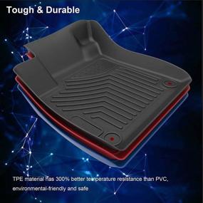 img 2 attached to 🚗 Aiqiying RAV4 Floor Mats - Compatible with 2019-2021 Toyota RAV4, All-Weather Guard, 3D Modeling, Durable & Flexible TPE, Front & Rear 2 Rows, Custom Fit, Non-Hybrid Models