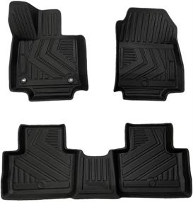 img 4 attached to 🚗 Aiqiying RAV4 Floor Mats - Compatible with 2019-2021 Toyota RAV4, All-Weather Guard, 3D Modeling, Durable & Flexible TPE, Front & Rear 2 Rows, Custom Fit, Non-Hybrid Models