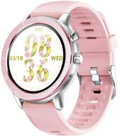 🌸 feifuns smart watch: full hd touchscreen fitness tracker with oxygen saturation & heart rate monitor, sleep tracking, waterproof smartwatch for women and men (pink) logo