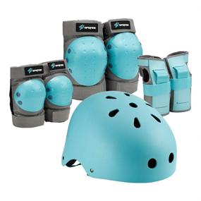 img 4 attached to 🛴 S SPOFINE Kids & Adult Helmet, Knee and Elbow Pads with Wrist Guards - 7-Piece Protective Gear Set for Skateboard, Bike, Roller Skating, Cycling, Scooter, Rollerblade - Youth Boys and Girls