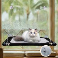 🐱 cat window perch - dagood durable black sandwich fabric hammock for cats, resting seat with strong suction cups - gray fleece blanket - weighted up to 30lb for larger felines logo