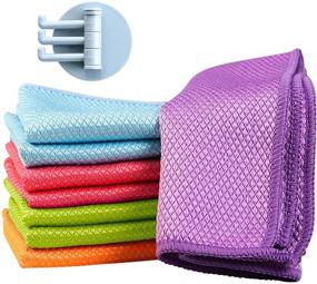 img 4 attached to 🧼 8-Pack Fish Scale Microfiber Cleaning Cloths - Streak-Free Polishing Cloths for Mirrors, Size: 11.8"x 15.7