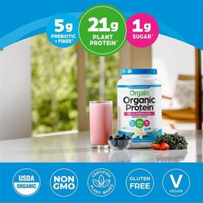 img 1 attached to 🌱 Orgain Organic Protein + Superfoods Powder: Vanilla Bean Flavor - Protein Packed, Vegan, Plant Based, Fiber Rich, No Dairy, Gluten, Soy or Added Sugar, Non-GMO – 2.02lb