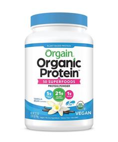 img 4 attached to 🌱 Orgain Organic Protein + Superfoods Powder: Vanilla Bean Flavor - Protein Packed, Vegan, Plant Based, Fiber Rich, No Dairy, Gluten, Soy or Added Sugar, Non-GMO – 2.02lb