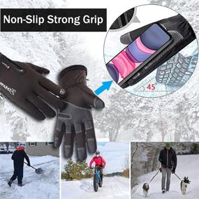 img 3 attached to 🧤 Водонепроницаемые термальные аксессуары для перчаток и варежек для мужчин Weitars Cycling с сенсорным экраном