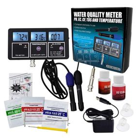 img 3 attached to 🌊 Ultimate 5-in-1 Water Quality Test Meter for pH, EC, CF, TDS, Temperature - Backlight, Wall-mountable, Rechargeable - Ideal for Aquariums, Hydroponics, Pools, Fish Tanks, Ponds, and Drinking Water