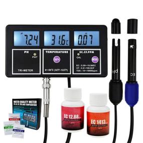 img 4 attached to 🌊 Ultimate 5-in-1 Water Quality Test Meter for pH, EC, CF, TDS, Temperature - Backlight, Wall-mountable, Rechargeable - Ideal for Aquariums, Hydroponics, Pools, Fish Tanks, Ponds, and Drinking Water