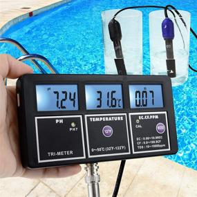 img 2 attached to 🌊 Ultimate 5-in-1 Water Quality Test Meter for pH, EC, CF, TDS, Temperature - Backlight, Wall-mountable, Rechargeable - Ideal for Aquariums, Hydroponics, Pools, Fish Tanks, Ponds, and Drinking Water