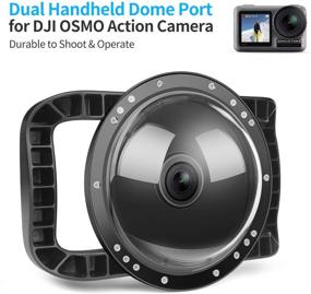 img 3 attached to 📷 Dome Port for DJI OSMO Action Camera: Waterproof Housing Cover for Enhanced Underwater Photography/Videography, Lightweight Dual Handle Stabilizer