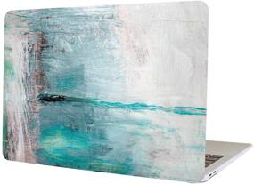 img 4 attached to YMIX Mac Pro 13 Inch Case A1278 - Release 2012-2008 | Protective Hard Shell Cover for Old Version Mac Pro 13.3 Inch with CD-ROM (Cyan Oil Paint)