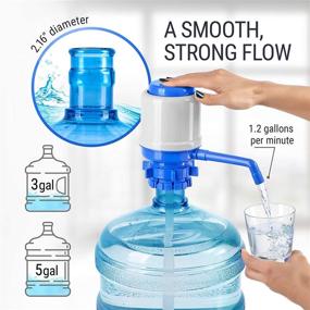 img 2 attached to 🚰 HotFrost Manual Water Bottle Pump - Convenient Drinking Dispenser for 5 Gallon Containers - Easy Fit on Crown Top Bottles, Jugs - 3 Tube Length Options, Protective Spout Cap, Cleaning Brush, Food-Grade Materials