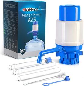 img 1 attached to 🚰 HotFrost Manual Water Bottle Pump - Convenient Drinking Dispenser for 5 Gallon Containers - Easy Fit on Crown Top Bottles, Jugs - 3 Tube Length Options, Protective Spout Cap, Cleaning Brush, Food-Grade Materials