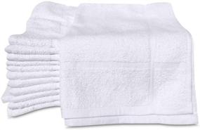 img 4 attached to 🛀 Upgrade Your Hotel Bathroom with 12 Premium White Cotton Blend Economy Bath Mats - 20x30 Inches