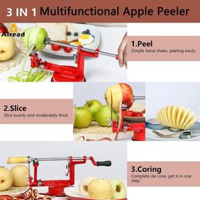 img 3 attached to 🍎 Stainless Steel Apple Peeler & Corer Slicer Machine - Durable Heavy Duty Die Cast Mechanical Hand-cranking Kitchen Tool with Powerful Suction Base - Ideal for Fruits, Vegetables, and Potatoes