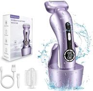 🪒 ultimate women's electric shaver: best razor for bikini, legs, underarms & public hair - rechargeable trimmer with detachable head - cordless wet dry use logo