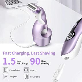 img 2 attached to 🪒 Ultimate Women's Electric Shaver: Best Razor for Bikini, Legs, Underarms & Public Hair - Rechargeable Trimmer with Detachable Head - Cordless Wet Dry Use