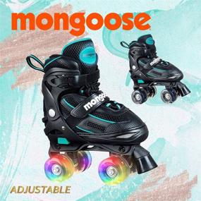 img 4 attached to 🛼 Mongoose Adjustable Roller Skates for Girls with Light Up Wheels - Beginner Inline Skates Illuminating Fun for Kids - Boys and Girls