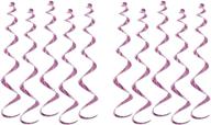 beistle pink ribbon twirly whirlys - set of 10 printed hanging decorations, 24 inches logo