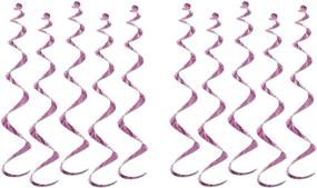 img 1 attached to Beistle Pink Ribbon Twirly Whirlys - Set of 10 Printed Hanging Decorations, 24 Inches