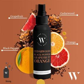 img 2 attached to 🌲 Wallford Natural Room Spray Air Freshener - Cedar With Black Pepper, Grapefruit, and Orange - Home Odor Eliminator - 4Oz