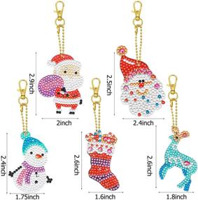 img 3 attached to 🎁 Christmas DIY Diamond Key Chains: 5D Artificial Diamond Painting Kits for Keychain Pendant Crafts - Including 5 Pieces with Round Drill