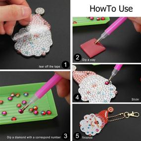 img 2 attached to 🎁 Christmas DIY Diamond Key Chains: 5D Artificial Diamond Painting Kits for Keychain Pendant Crafts - Including 5 Pieces with Round Drill