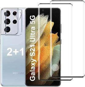 img 4 attached to Protect Your Samsung Galaxy S21 Ultra 5G with a 2 Pack of 📱 HD Tempered Glass Screen and Camera Lens Protectors - Includes Fingerprint Unlock and Anti-Scratch Technology