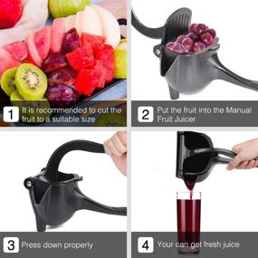 img 2 attached to 🍋 RAINBEAN Manual Citrus Juicer: Premium Hand Press Lemon Squeezer for Lime, Orange, Apple - Heavy Duty Aluminum Alloy Juice Squeezer (Black)